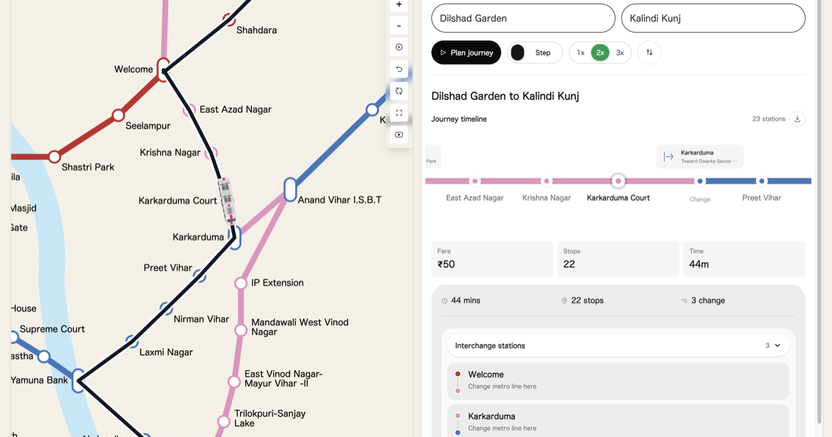 Bangalore Metro route planner for Nadaprabhu Kempegowda Station, Majestic to Bommanahalli